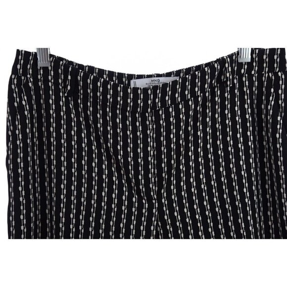 MNG Suit Collection Womens Loose Silky Pants Trousers Striped Black Sz 6 Small - Picture 4 of 7